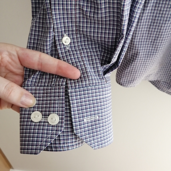 Eton Contemporary Fit Plaid Button Up Dress Shirt 16 Large - Picture 7 of 16